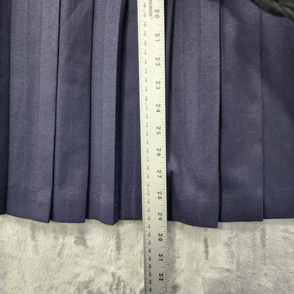 Vintage Worthington Skirt Women 6 PETITE Blue High Waist Pleated Preppy Office - Picture 8 of 9